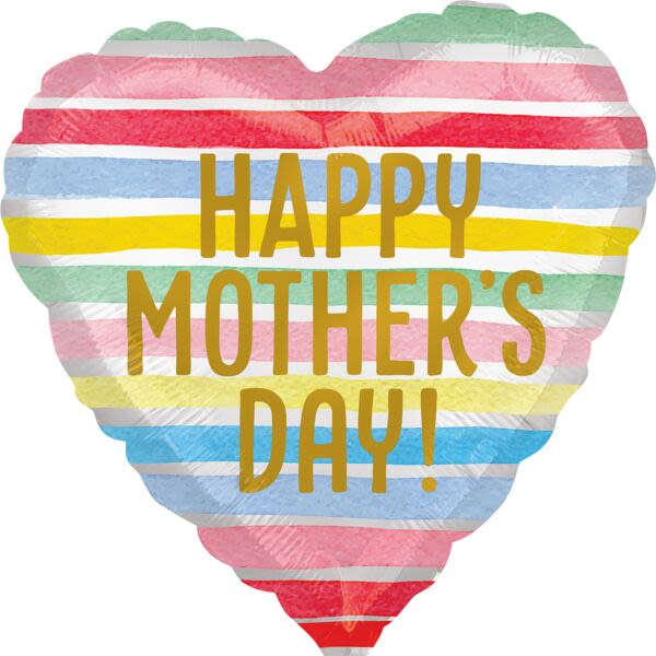 Mylar Happy Mother's Day Balloon Stripe