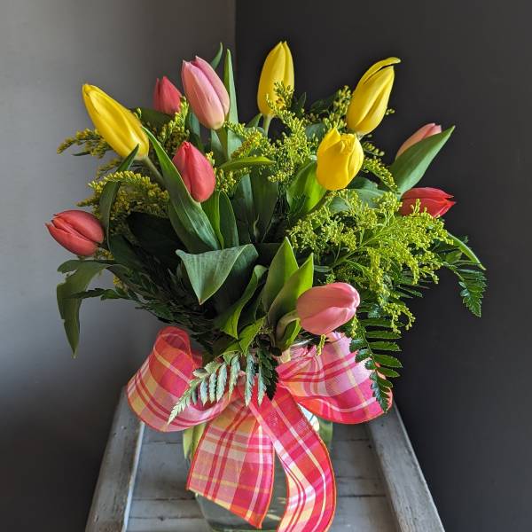 Tulips Gathered in Vase