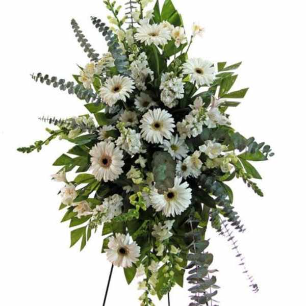 White & Green Standing Spray