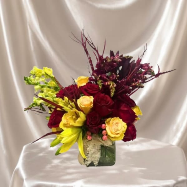 Fresh Red & Yellow Flower Arrangement