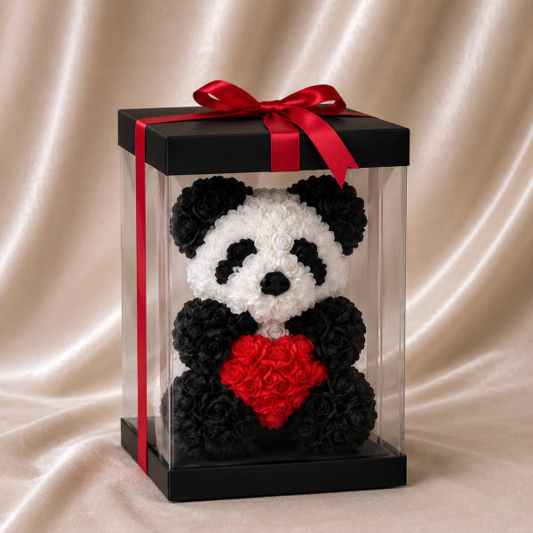 Rose Panda with Heart