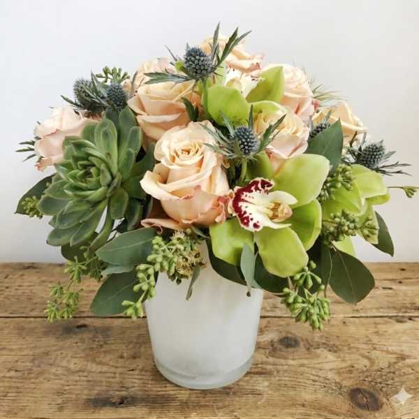 Peach and thistle