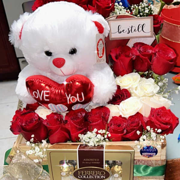 baskets roses.