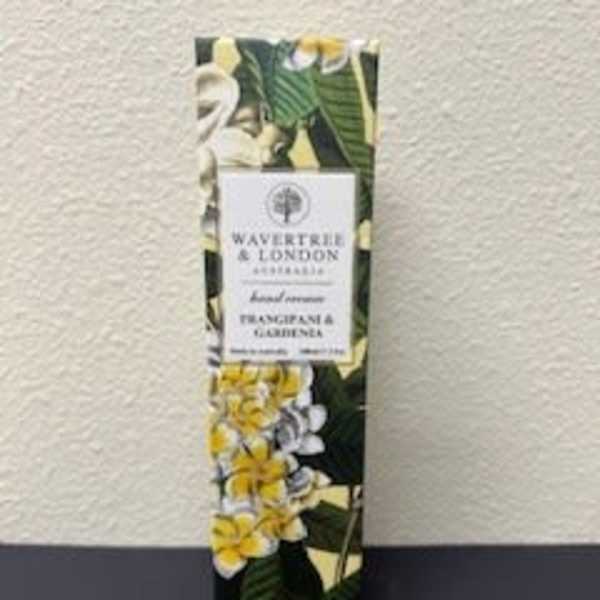 Floral-patterned rectangular box with a label on the front