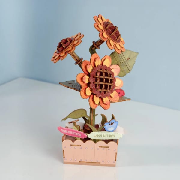 Hands Craft - Sunflower Wooden 3D Puzzle