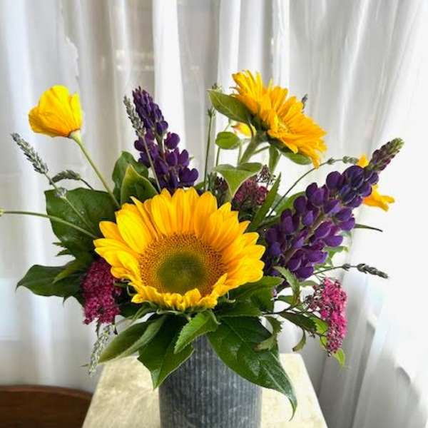 Simple Sunflowers in a Tin