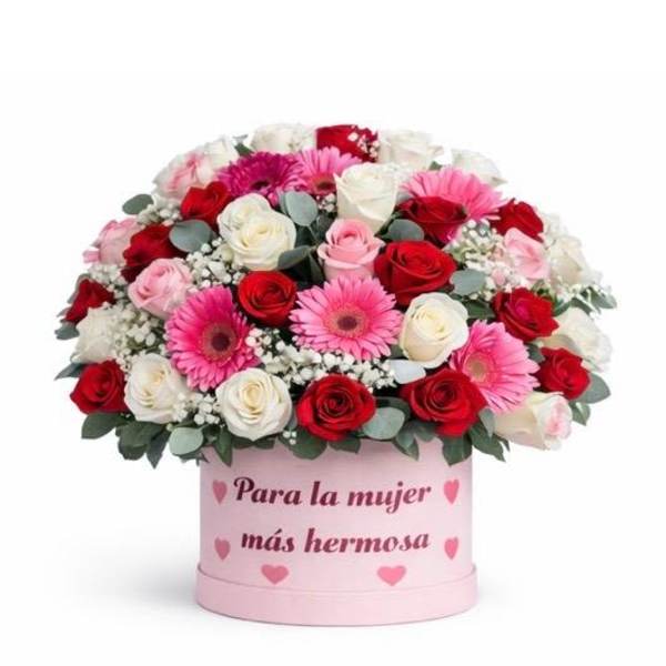 Caja Rosas y Gerberas