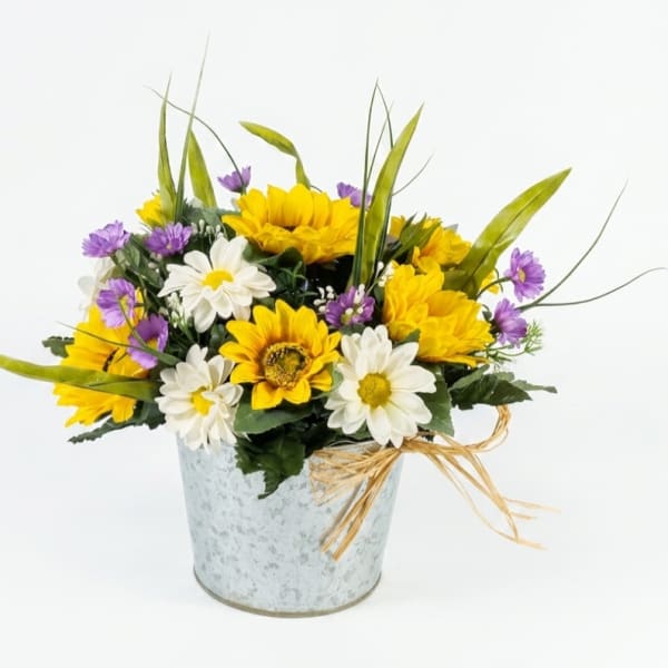 Sunflower Explosion Rustic Silk Bouquet