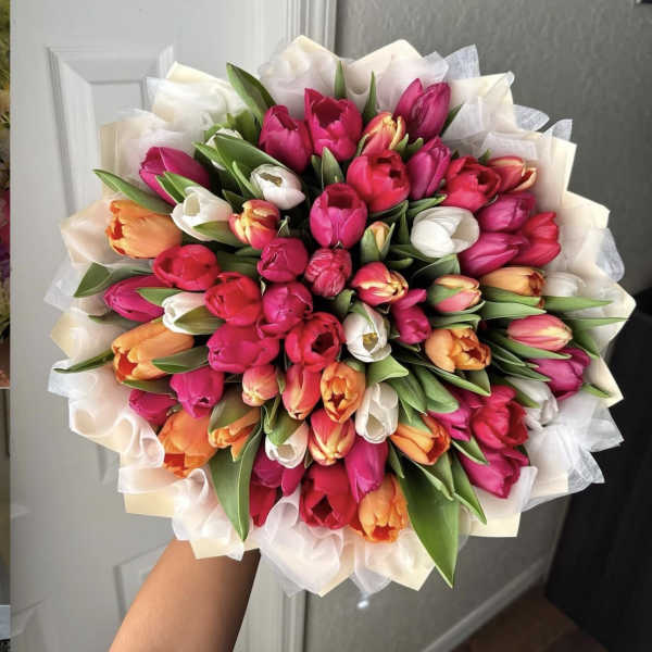 She loves Tulips