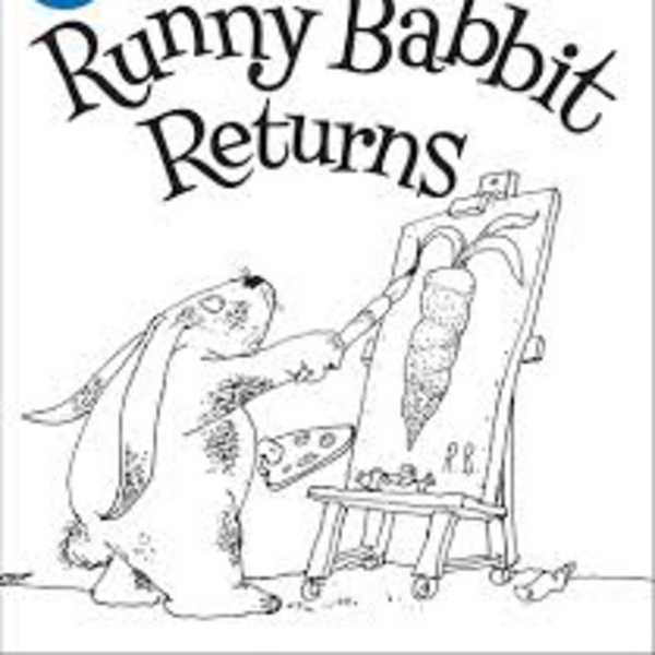 Book cover with a rabbit painting a carrot on an easel