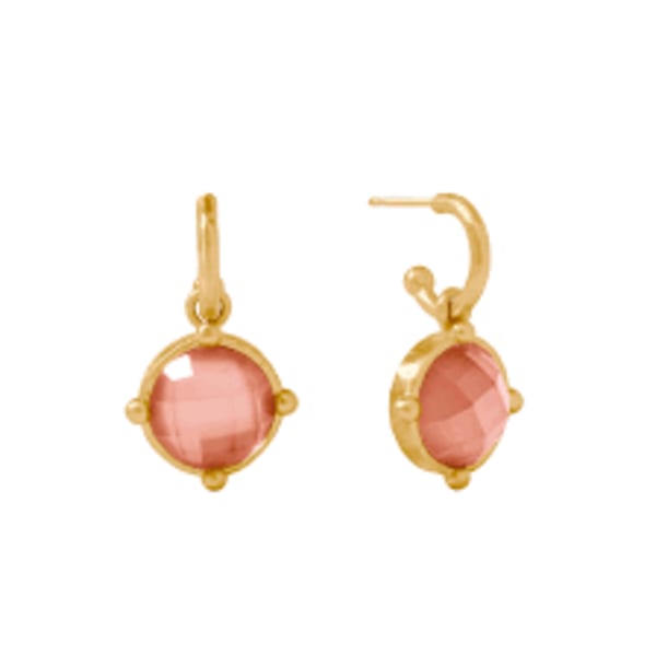 Honeybee Hoop and Charm Earring - Iridescent Melon
