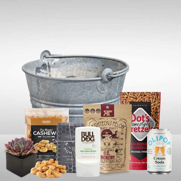 Tin bucket full of dad's goodies