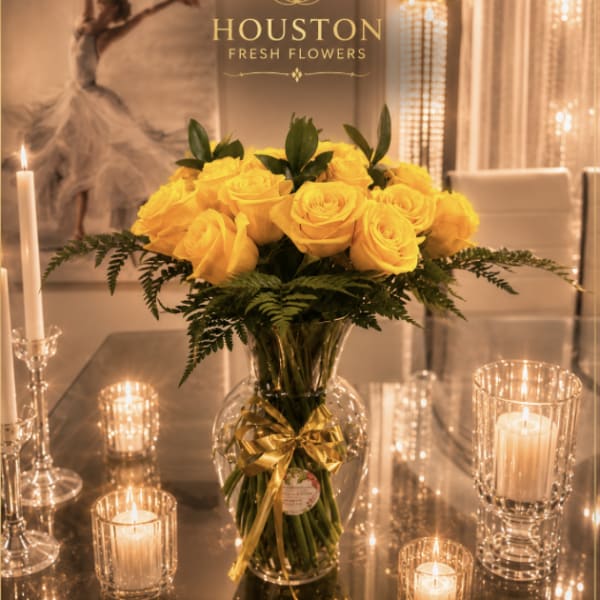 Yellow Roses with Greens