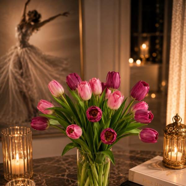 Pink and Purple Tulips