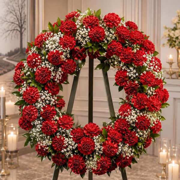 Red Carnation Wreath