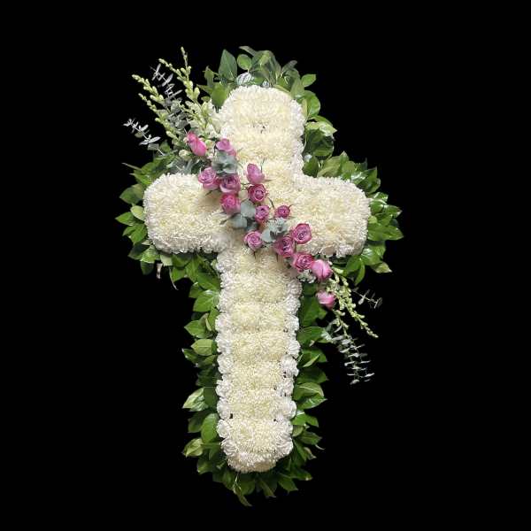 White & lavender standing cross