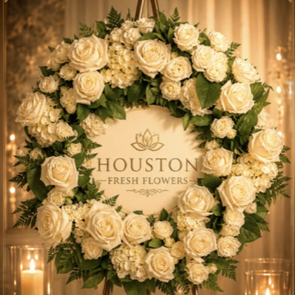 White peace Open wreath