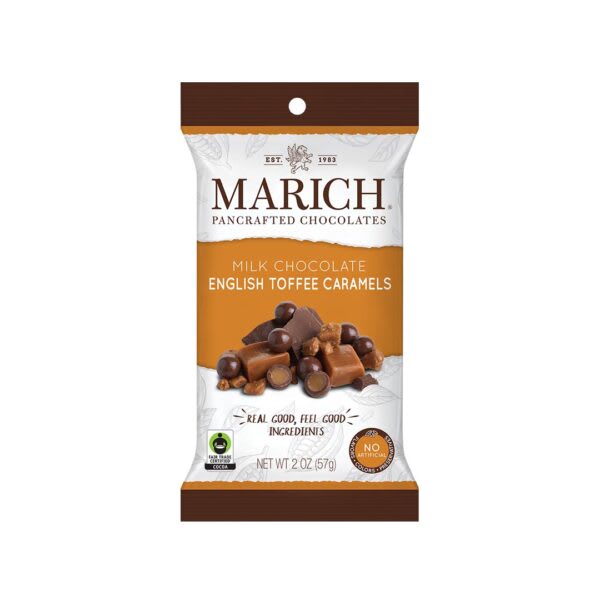 Bag of milk chocolate English toffee caramels