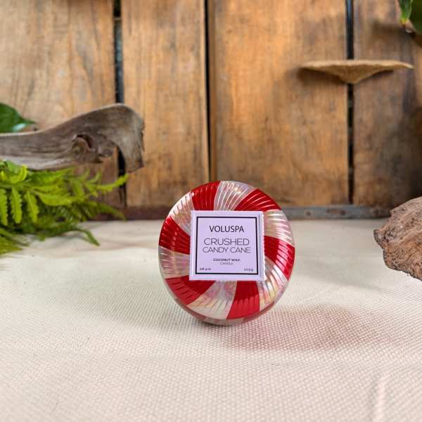 Voluspa Mini Crushed Candy Cane Tin Candle
