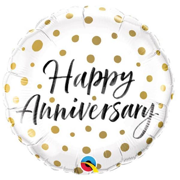 18" Dotted Happy Anniversary Mylar