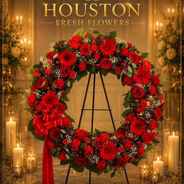 Red Sympathy Wreath
