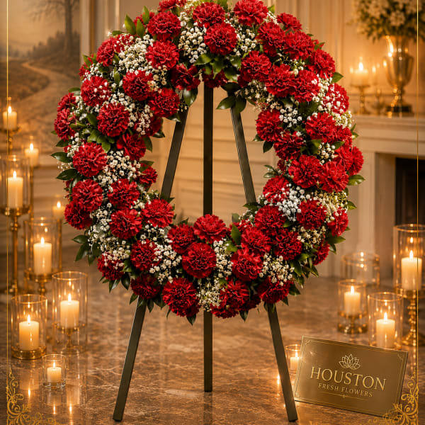 Red Carnation Wreath