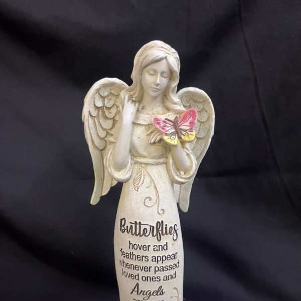 Pink/Yellow Butterfly Memorial Angel