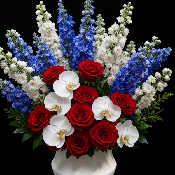 Orchid & Delphinium Bouquet