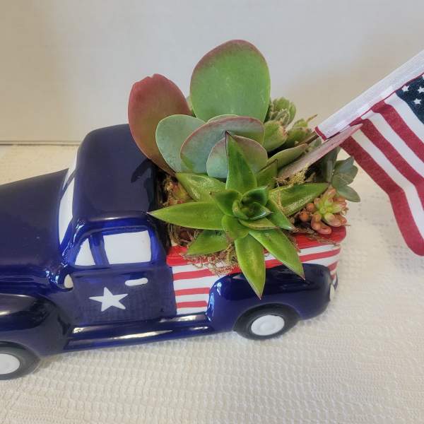 Medium Ceramic 4th of July Truck