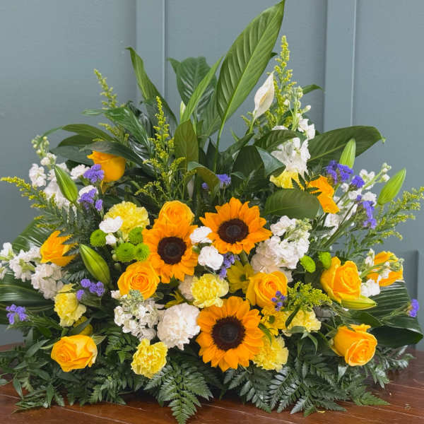 Peace lily arrangement