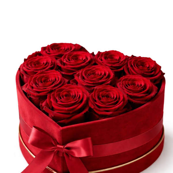 Heart suede box