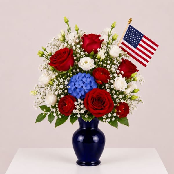 Blue Patriotic Arrangement