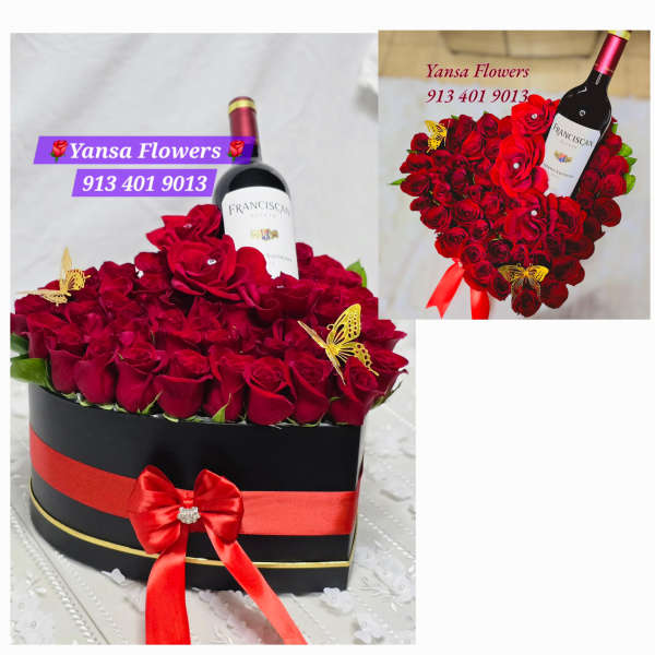 Big Red Heart with Red wine