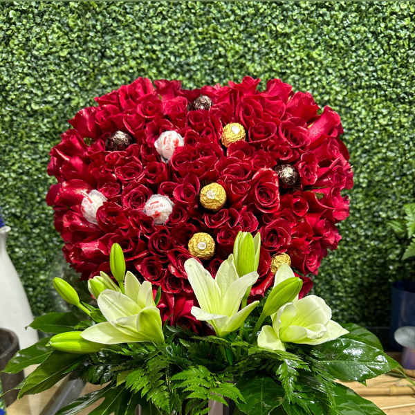 Heart with lilies