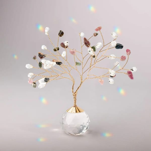 Tree of Life - Tourmaline / Gold Suncatcher