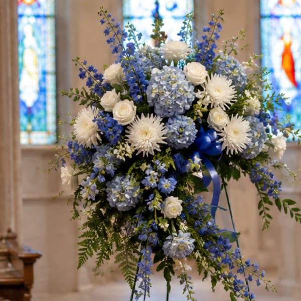 Blue Over You Sympathy Wreath