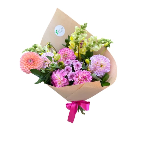 Summer Dahlia Wrapped Bouquet
