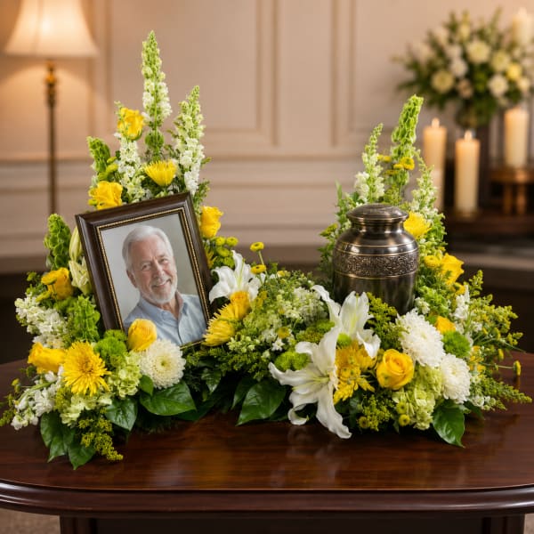 Cremation “S” curved arrangement