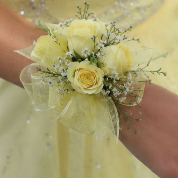 Simple Yellow Spray Rose Corsage