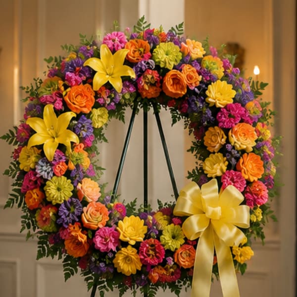 Color of Our Love Sympathy Wreath