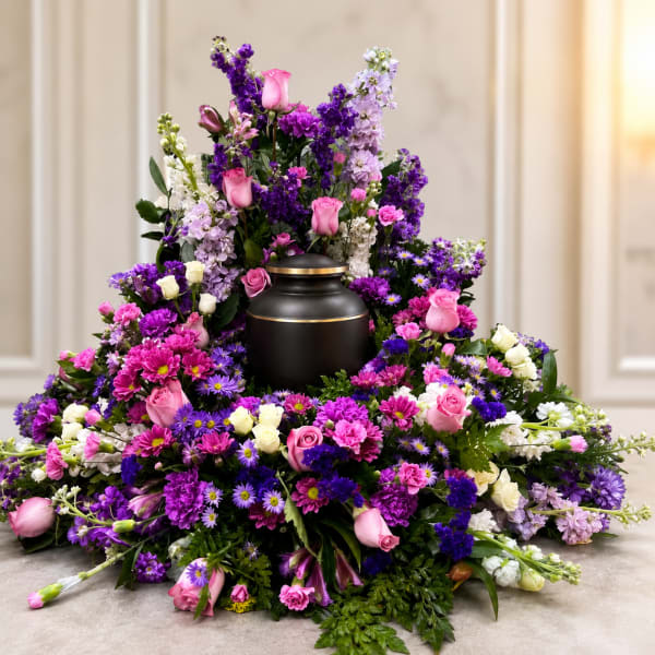 Perfectly Purple Cremation Wreath