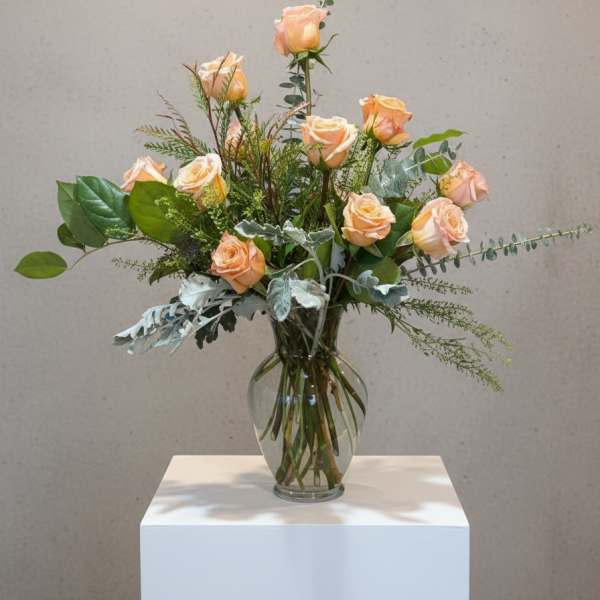Shimmering LOVE Dozen Rose Arrangement