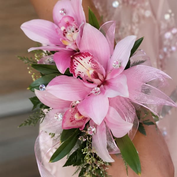 Pink Cymbidium Orchid Corsage
