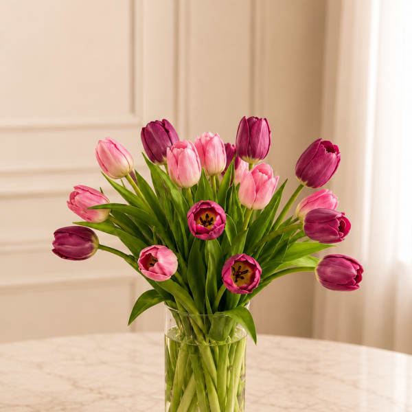 Pink and Purple Tulips