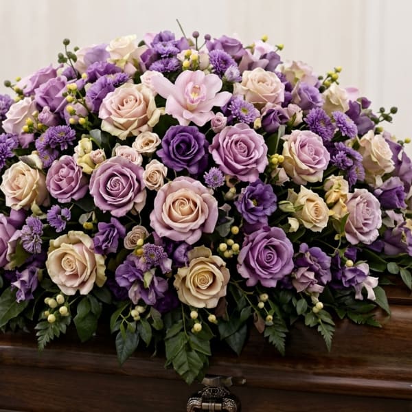 Lavender Serenity Casket Spray
