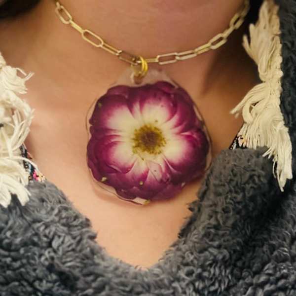 resin flower custom necklace (* takes a month to create custom order)
