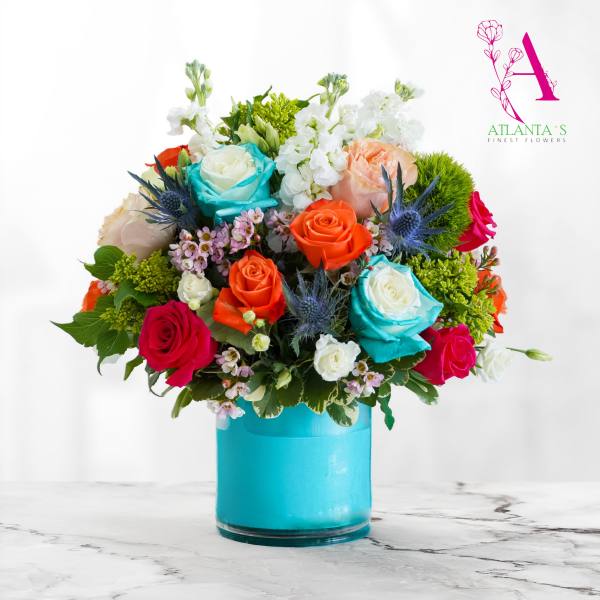 Bright Aqua Bouquet by Atlanta's Finest Flowers