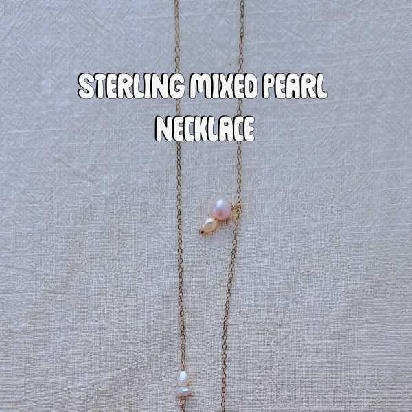 Sterling Mixed Pearl Necklace
