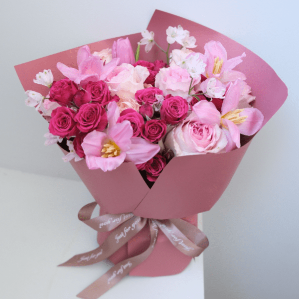 Pink Embrace Tulip and Roses