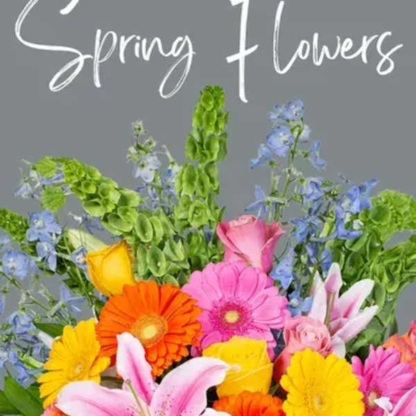 Mixed bouquet with bright gerbera daisies, roses, and lilies